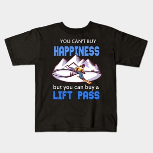 you can't buy happiness but you can buy a lift pass Kids T-Shirt